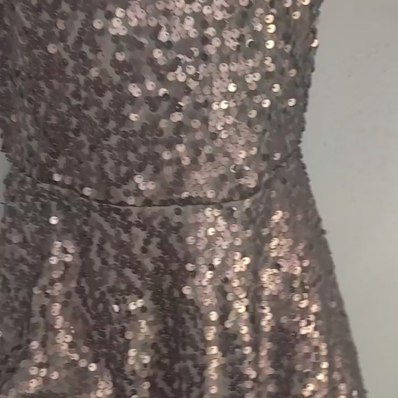 Love & Fire Glittering Sequin Skater Elegant Rose Dress - Picture 4 of 10